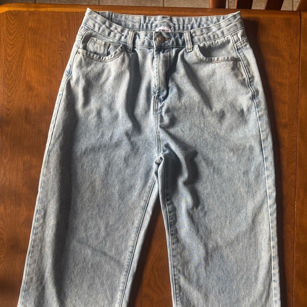 Princess Polly Light Wash Wide Leg Jeans